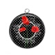 Pendentif Cabochon Argent - coquelicot