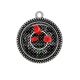 Pendentif Cabochon Argent - coquelicot