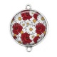 Connecteur Cabochon Argent - coquelicot