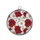 Pendentif Cabochon Argent - coquelicot
