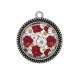 Pendentif Cabochon Argent - coquelicot