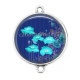 Connecteur Cabochon Argent - coquelicot