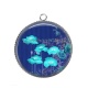 Pendentif Cabochon Argent - coquelicot
