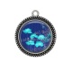 Pendentif Cabochon Argent - coquelicot