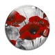 Cabochon Verre - coquelicot
