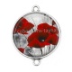 Connecteur Cabochon Argent - coquelicot