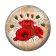 Cabochon Résine - coquelicot