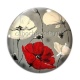 Cabochon Verre - coquelicot