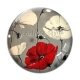 Cabochon Verre - coquelicot