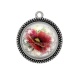 Pendentif Cabochon Argent - coquelicot