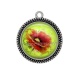 Pendentif Cabochon Argent - coquelicot