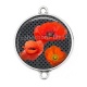 Connecteur Cabochon Argent - coquelicot