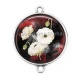 Connecteur Cabochon Argent - coquelicot