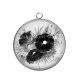 Pendentif Cabochon Argent - coquelicot