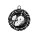 Pendentif Cabochon Argent - coquelicot