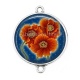 Connecteur Cabochon Argent - coquelicot