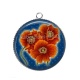 Pendentif Cabochon Argent - coquelicot