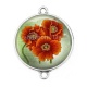 Connecteur Cabochon Argent - coquelicot