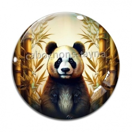 Cabochon Verre - panda