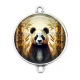 Connecteur Cabochon Argent - panda