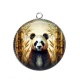 Pendentif Cabochon Argent - panda