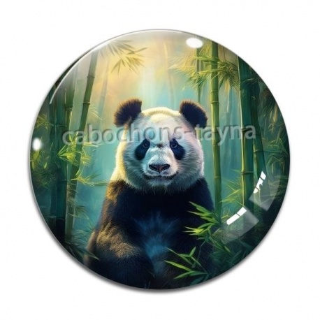 Cabochon Verre - panda