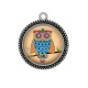 Pendentif Cabochon Argent - chouette