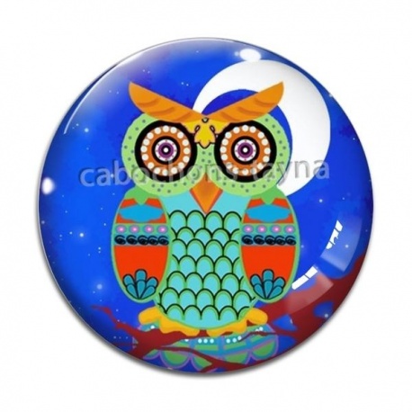 Cabochon Verre - chouette
