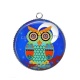 Pendentif Cabochon Argent - chouette