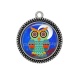 Pendentif Cabochon Argent - chouette