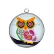 Pendentif Cabochon Argent - chouette