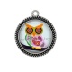 Pendentif Cabochon Argent - chouette