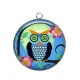 Pendentif Cabochon Argent - chouette