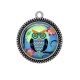 Pendentif Cabochon Argent - chouette