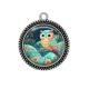 Pendentif Cabochon Argent - chouette