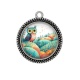 Pendentif Cabochon Argent - chouette