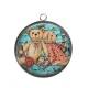 Pendentif Cabochon Argent - nounours