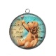 Pendentif Cabochon Argent - nounours
