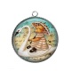 Pendentif Cabochon Argent - nounours
