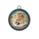 Pendentif Cabochon Argent - nounours