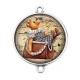 Connecteur Cabochon Argent - nounours