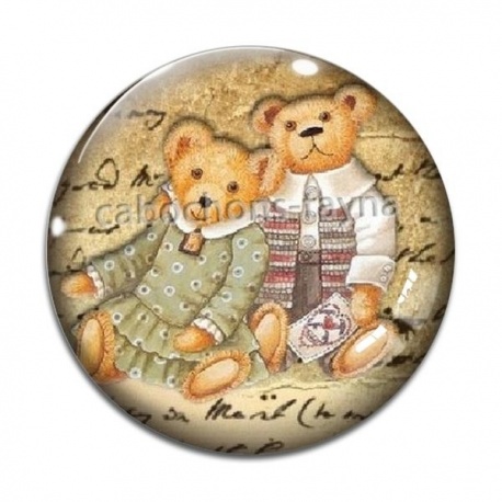 Cabochon Verre - nounours