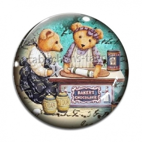 Cabochon Verre - nounours