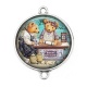 Connecteur Cabochon Argent - nounours