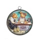 Pendentif Cabochon Argent - nounours