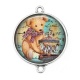 Connecteur Cabochon Argent - nounours