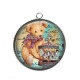 Pendentif Cabochon Argent - nounours