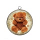 Pendentif Cabochon Argent - nounours
