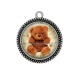 Pendentif Cabochon Argent - nounours