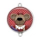 Connecteur Cabochon Argent - nounours
